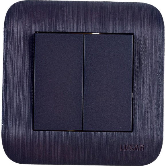 Выключатель LUXAR Deco с/у 2 клавиши, венге с рифленой рамкой, 250В 10А 4606400620228