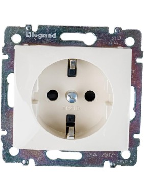 Розетка Legrand с заземлением Legrand Valena со шторками 16А 250В безвинтовые зажимы слоновая кость 774122