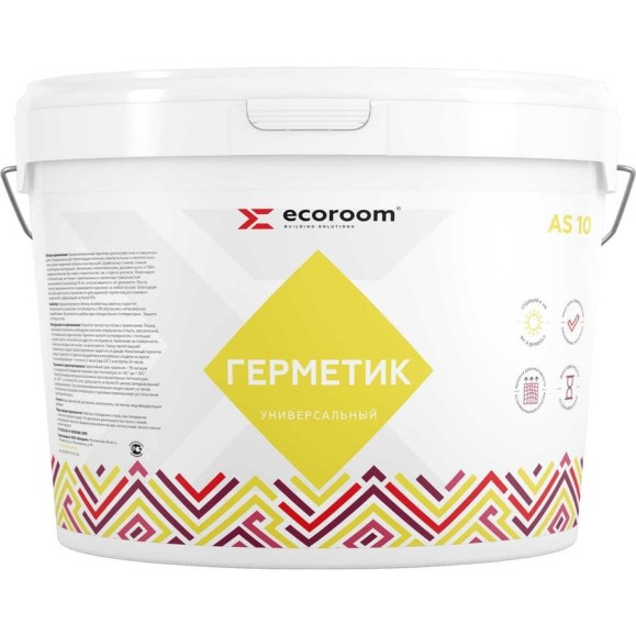 Акриловый герметик ECOROOM AS-10 универсальный, белый, 15 кг E-Герм-4180/15