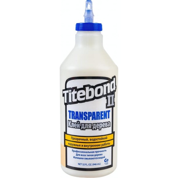 Столярный влагостойкий клей Titebond II прозрачный 1125 Столярный влагостойкий клей Titebond II прозрачный 1125