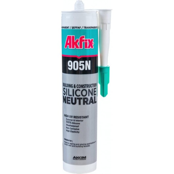 Нейтральный силиконовый герметик Akfix 905N, прозрачный, 310 мл. SA511 Нейтральный силиконовый герметик Akfix 905N, прозрачный, 310 мл. SA511