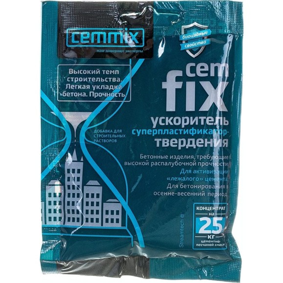 Пластификатор для ускорения твердения CEMMIX Fix конц. саше 538663 Пластификатор для ускорения твердения CEMMIX Fix конц. саше 538663