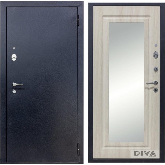 Дверь DIVA 510 Зеркало 2050x960 мпм Правая Титан-Дуб фил УТ-00074486