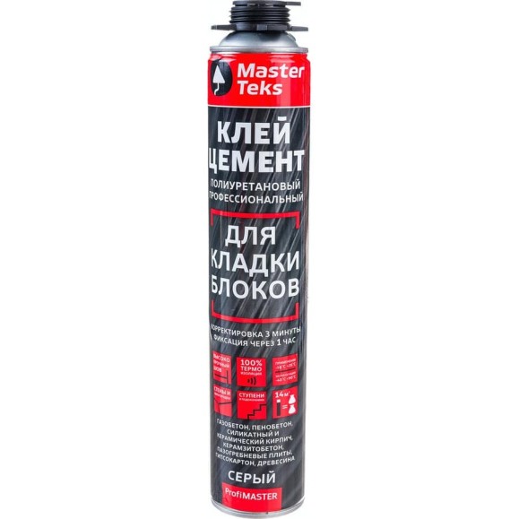 Клей-цемент для кладки блоков MASTERTEKS Profimaster Профи 870 мл 226589