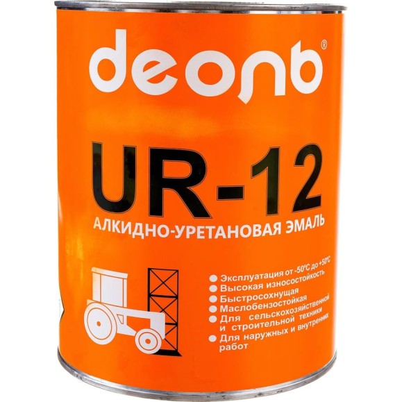 Быстросохнущая автоспецэмаль ДЕОЛЬ UR-12 белая, глянцевая UR12W3