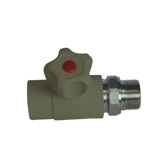 Радиаторный кран Политэк 25x3/4 прямой PPRC, серый (25/75) 9999012534ст