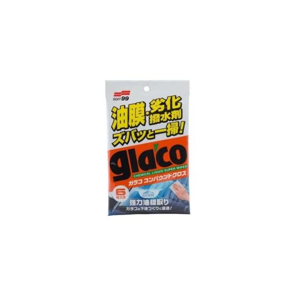 Очищающие салфетки для стекол SOFT99 04063 Glaco Compound Sheet 6 шт. 18154 Очищающие салфетки для стекол SOFT99 04063 Glaco Compound Sheet 6 шт. 18154