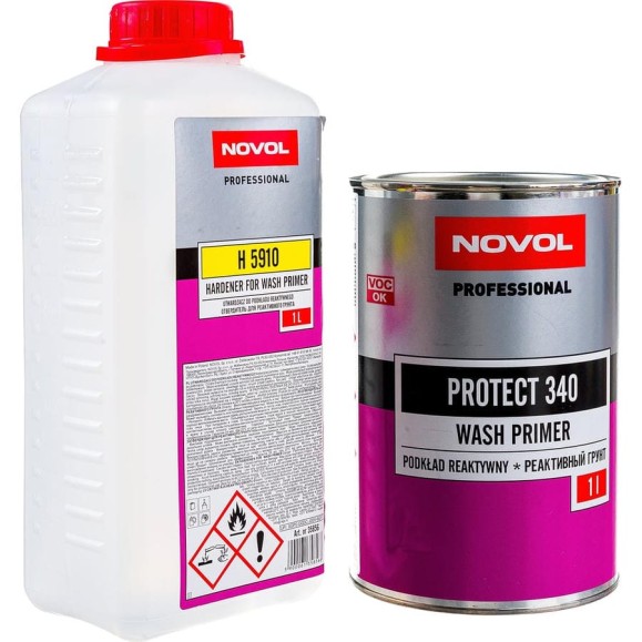 Грунт кислотный с отвердителем Wash Praimer Protect 340, 1 л + 1 л NOVOL 37211-35856 Грунт кислотный с отвердителем Wash Praimer Protect 340, 1 л + 1 л NOVOL 37211-35856