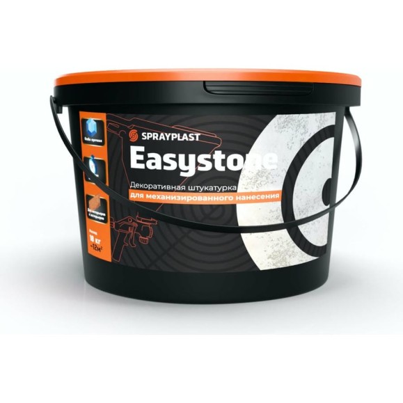 Декоративная штукатурка Sprayplast Easystone для механизированного нанесения, белая, 18 кг 30181