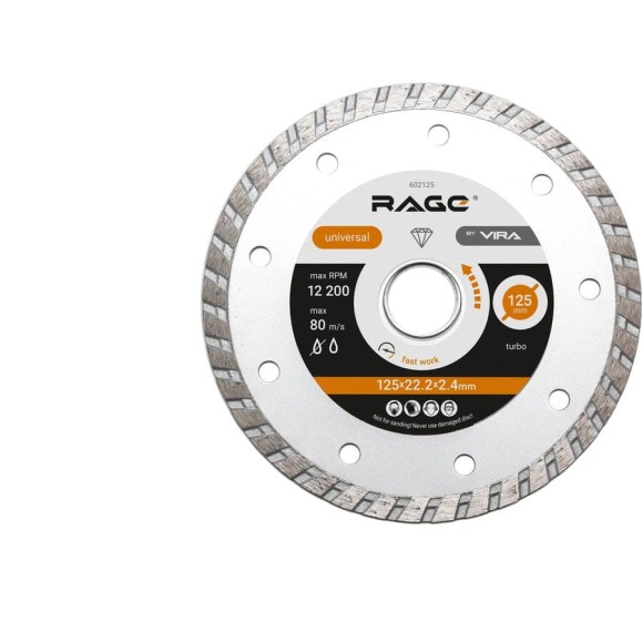 Диск алмазный универсальный HQ 125 мм RAGE by VIRA 602125 Диск алмазный универсальный HQ 125 мм RAGE by VIRA 602125