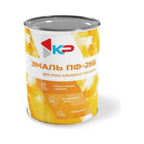Краска для пола КР ПФ-266 желто-коричневая 0,9 кг 4610044290877