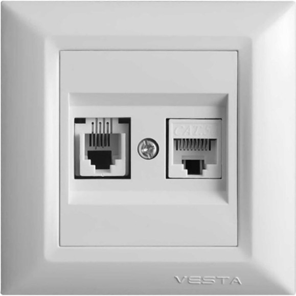 Розетка Metronex Electric Verona для LAN + Phone двойная FRZ00020104BEL Розетка Metronex Electric Verona для LAN + Phone двойная FRZ00020104BEL