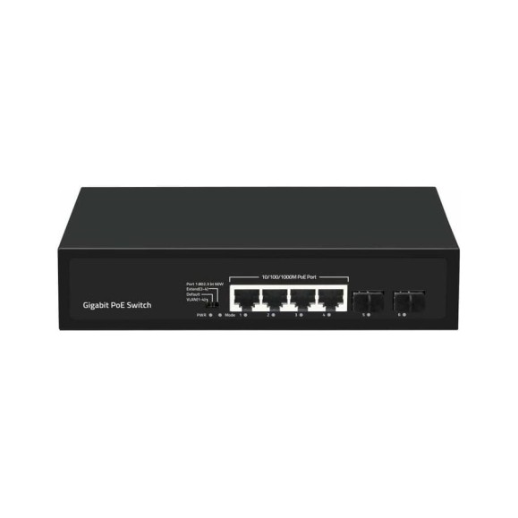 Неуправляемый коммутатор Gigalink 4 PoE порта 100/1000Мбит/с,2 SFP порта 1000Мбит/с, 120Вт GL-SW-G005-04P(BT)