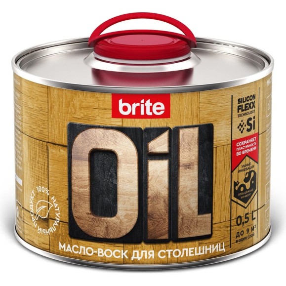 Масло-воск для столешниц BRITE FLEXX банка 0.5 л 212470 Масло-воск для столешниц BRITE FLEXX банка 0.5 л 212470