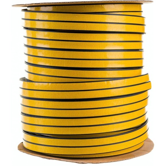 Уплотнитель VETTORE профиль D 10x12 мм, 50 м, Black черный 20368