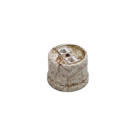 Розетка Bironi rj45 информационная двойная, керамика, цвет мрамор B1-302-09