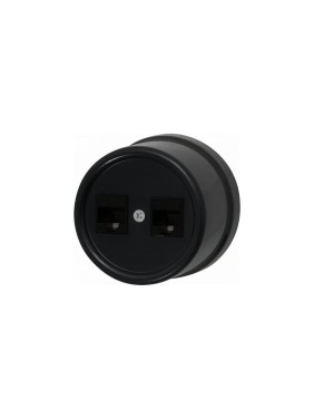 Розетка Bironi rj45 информационная двойная, пластик, цвет черный B1-302-23