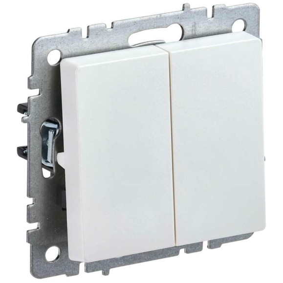 Проходной 2-клавишный выключатель IEK Brite 10а вс10-2-6-брж жемчуг BR-V22-0-10-K36
