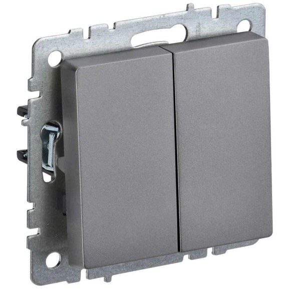2-клавишный выключатель IEK Brite 10а вс10-2-0-брс сталь BR-V20-0-10-K46 2-клавишный выключатель IEK Brite 10а вс10-2-0-брс сталь BR-V20-0-10-K46