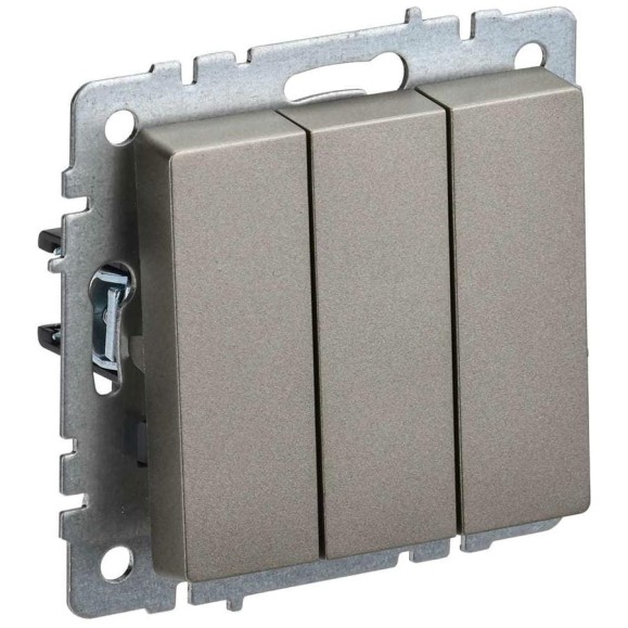 3-клавишный выключатель IEK Brite 10а вс10-3-0-брш шампань BR-V30-0-10-K37