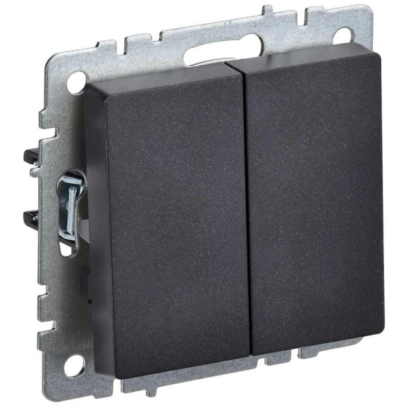 2-клавишный выключатель IEK Brite 10а вс10-2-0-брч черный BR-V20-0-10-K02 2-клавишный выключатель IEK Brite 10а вс10-2-0-брч черный BR-V20-0-10-K02