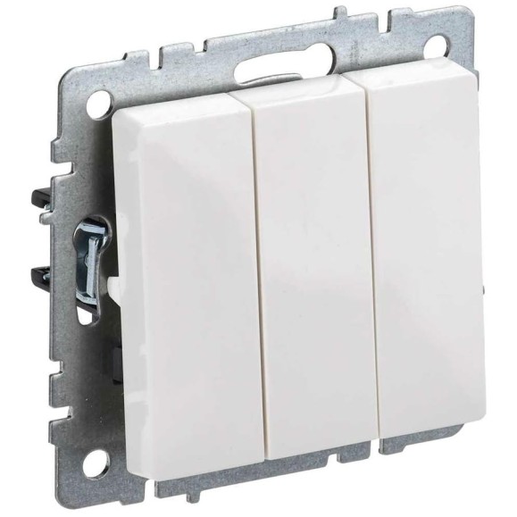3-клавишный выключатель IEK Brite 10а вс10-3-0-брб белый BR-V30-0-10-K01