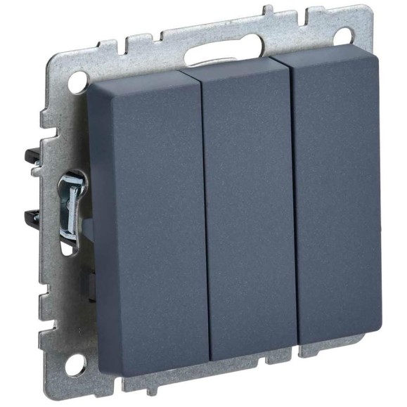 3-клавишный выключатель IEK Brite 10а вс10-3-0-брм маренго BR-V30-0-10-K35