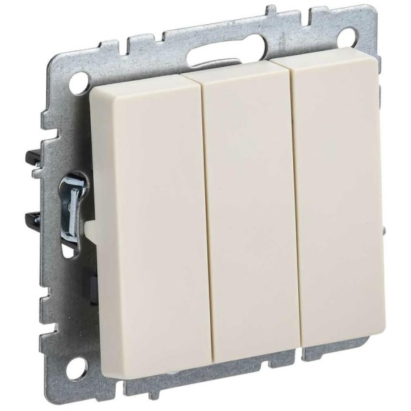 3-клавишный выключатель IEK Brite 10а вс10-3-0-бркр бежевый BR-V30-0-10-K10