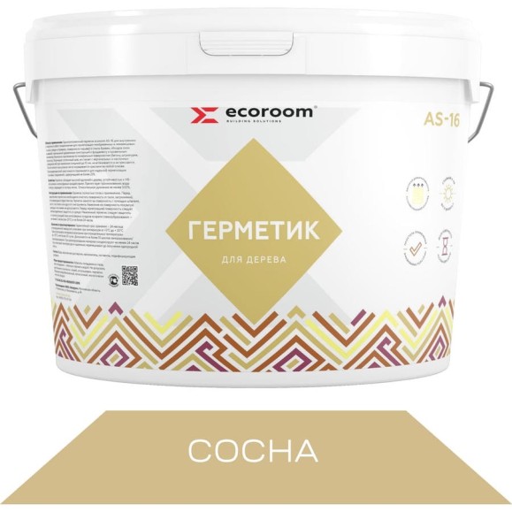 Акриловый герметик ECOROOM AS-16 для дерева, сосна, 15 кг E-Герм-4189/сосн Акриловый герметик ECOROOM AS-16 для дерева, сосна, 15 кг E-Герм-4189/сосн