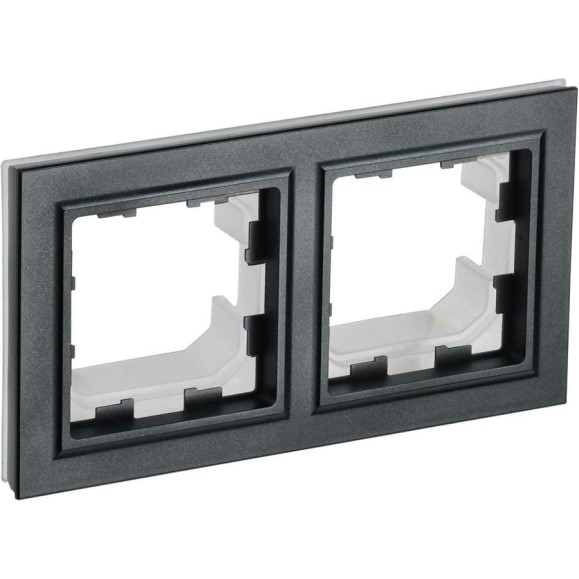 2-местная рамка IEK Brite ip44 ру-2-брч-44 черный BR-M22-44-K02