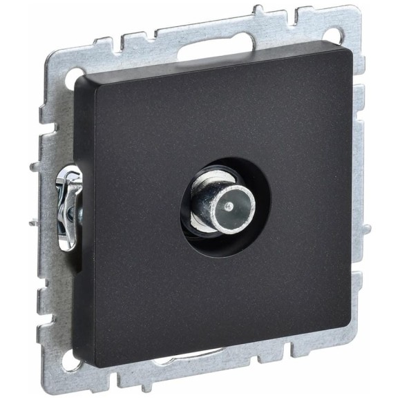 TV розетка IEK Brite проходная ртв10-0-брч черный BR-A10-P-K02 TV розетка IEK Brite проходная ртв10-0-брч черный BR-A10-P-K02