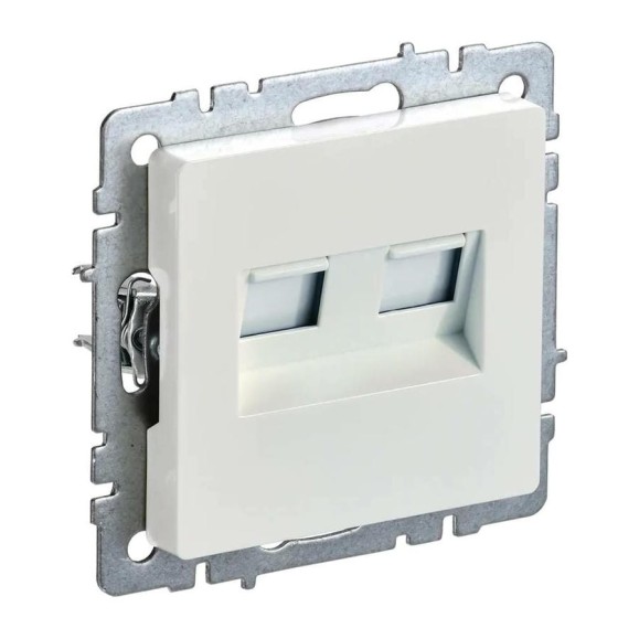 Двойная компьютерная розетка rj45 IEK Brite рк10-2-брж категория 5e, жемчуг BR-K20-1-K36