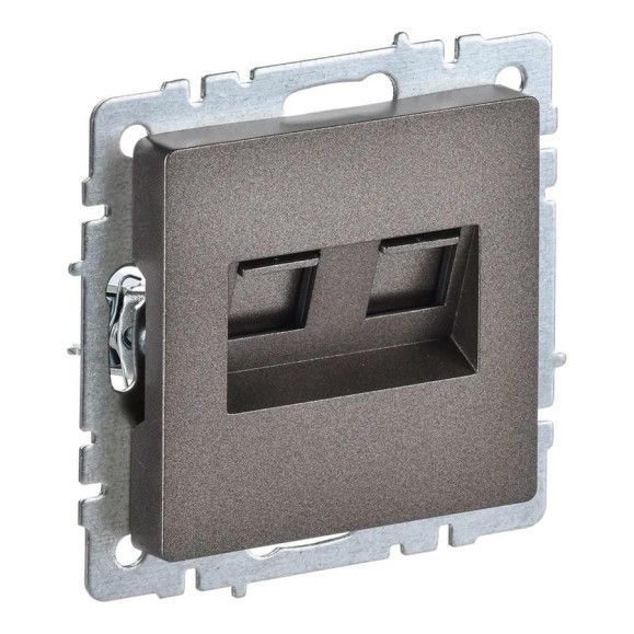 Двойная компьютерная розетка rj45 IEK Brite рк10-2-бртб категория 5e, темная бронза BR-K20-1-K45