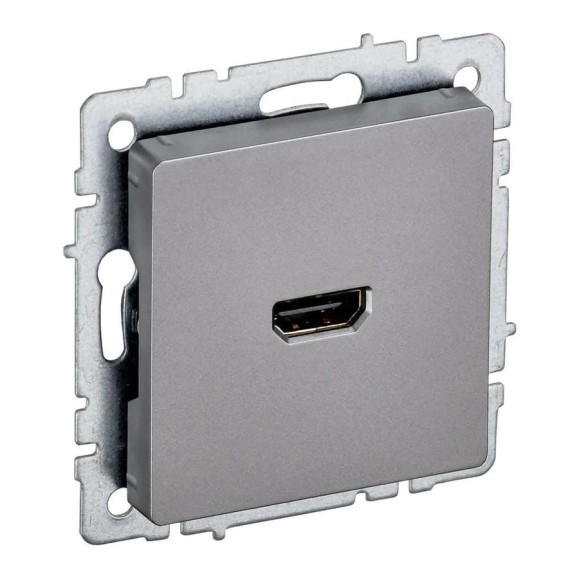 Розетка hdmi IEK Brite рhdmi-0-брс сталь BR-H10-K46