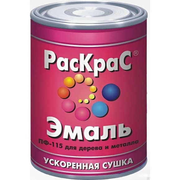 Универсальная эмаль РасКраС ПФ-115 черная, банка 0.9 кг 4607023393247 Универсальная эмаль РасКраС ПФ-115 черная, банка 0.9 кг 4607023393247