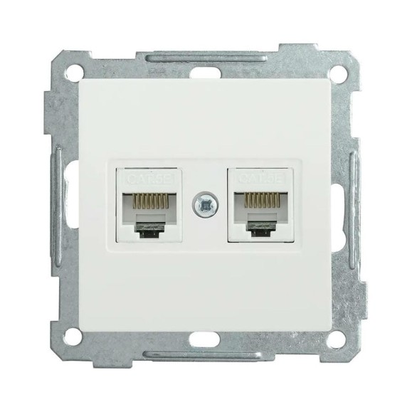 2-местная компьютерная розетка IEK Bolero рк10-2-б rj45 cat5e белый EKB25-K01