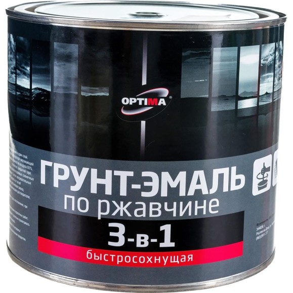 Быстросохнущая грунт-эмаль OPTIMA 3 в 1 1,7кг коричн. 11598018 Быстросохнущая грунт-эмаль OPTIMA 3 в 1 1,7кг коричн. 11598018