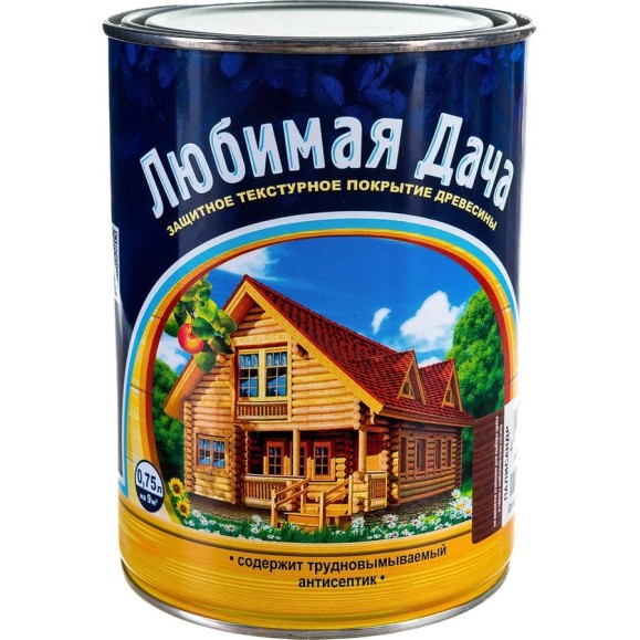 Защитно-декоративное покрытие Любимая Дача палисандр, для древесины, 0,75 л 35268 Защитно-декоративное покрытие Любимая Дача палисандр, для древесины, 0,75 л 35268