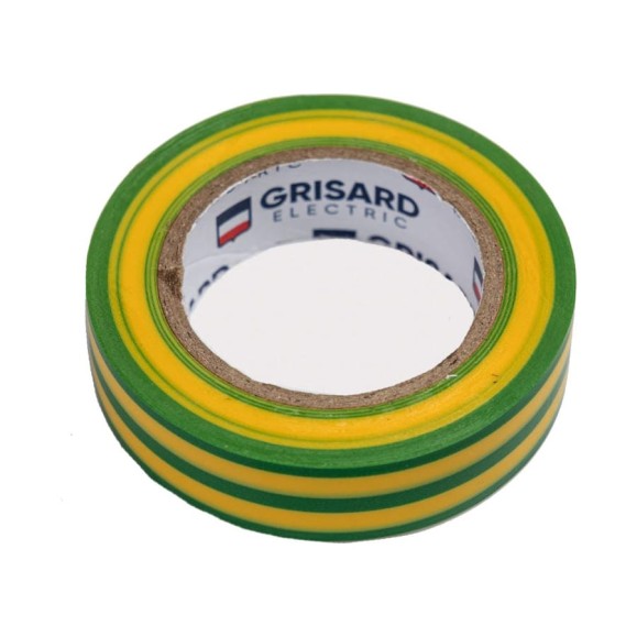 Универсальная изолента Grisard Electric 0,15x15 мм, желто-зеленая, 10 м, 10 шт. GRE-013-0023