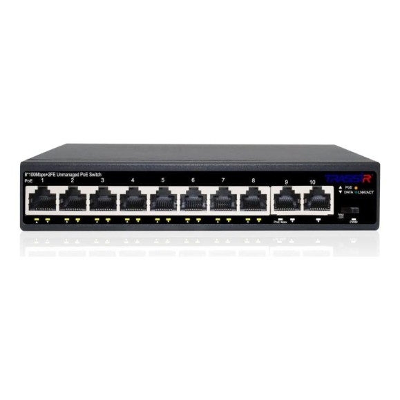 PoE-коммутатор Trassir Ethernet, TR-NS1110-105-8POE УТ-00048440