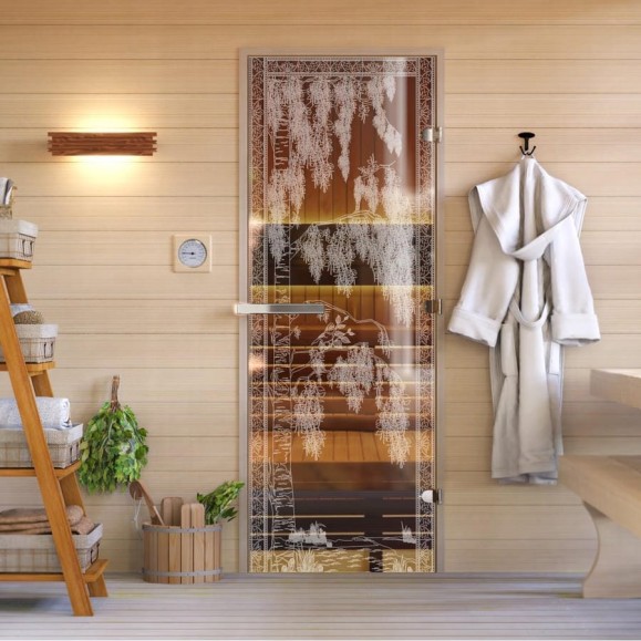 Дверь для бани DoorWood Березка бронза, 2000x800 мм УТ-00014687 Дверь для бани DoorWood Березка бронза, 2000x800 мм УТ-00014687