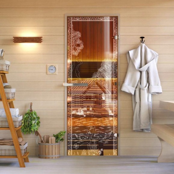 Дверь для бани DoorWood Банька в лесу бронза, 2000x800 мм УТ-00014701 Дверь для бани DoorWood Банька в лесу бронза, 2000x800 мм УТ-00014701