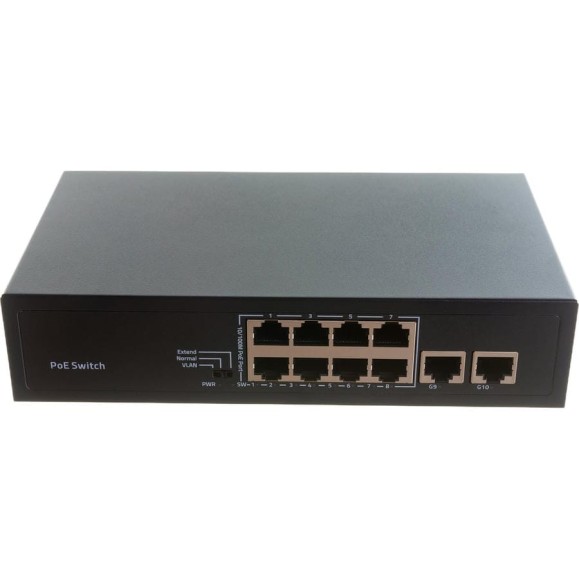 10 портовый POE Ethernet коммутатор Tantos TSn-8P10V