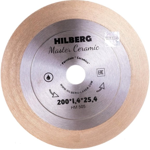 Диск алмазный отрезной Hilberg сплошной 200x25.4 Master Ceramic HM505 Диск алмазный отрезной Hilberg сплошной 200x25.4 Master Ceramic HM505