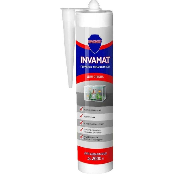 Аквариумный герметик INVAMAT 800 для стекла, 310 мл, черный 1151