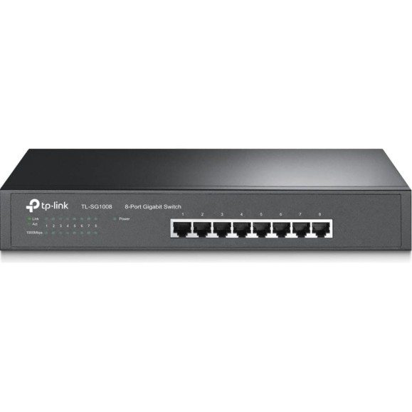 8-портовый гигабитный коммутатор TP-Link настольный, монтируемый в стойку TL-SG1008