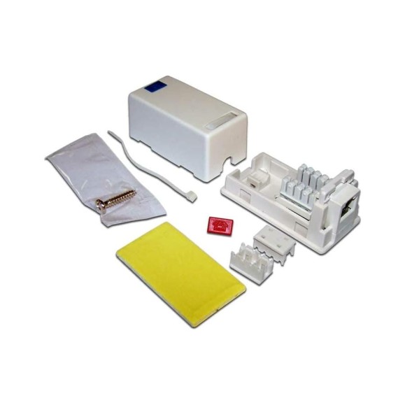 Настенная телефонная розетка TWT 1 порт RJ12, белая, SB1-12-WH TWT-SB1-12-WH