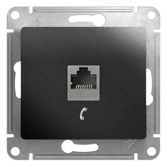 Телефонная розетка Systeme Electric Glossa rj11, антрацит GSL000781T