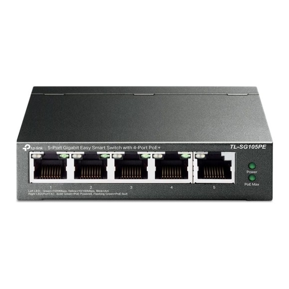 5-портовый коммутатор TP-Link easy smart, гигабитный TL-SG105PE 5-портовый коммутатор TP-Link easy smart, гигабитный TL-SG105PE