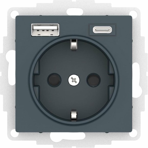 Розетка Systeme Electric Atlasdesign 16а c 2 usb a+c, 5в/2,4а/3,0а, 2x5в/1,5а, механизм, изумруд ATN000832 Розетка Systeme Electric Atlasdesign 16а c 2 usb a+c, 5в/2,4а/3,0а, 2x5в/1,5а, механизм, изумруд ATN000832